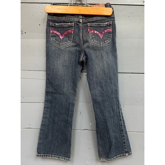 Levis Girls Denim Jeans Pink Sequence Detail 6X - Picture 2 of 7